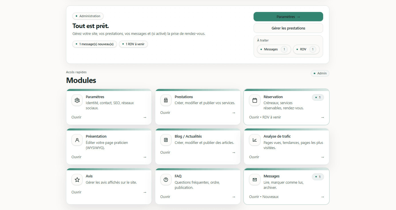 Back-office - Gestion simplifiée