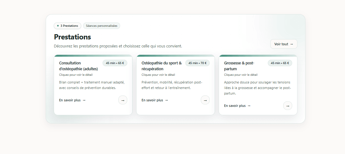 Services - Présentation rassurante